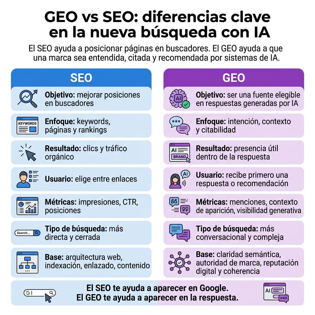 GEO vs SEO (No compiten, se necesitan)